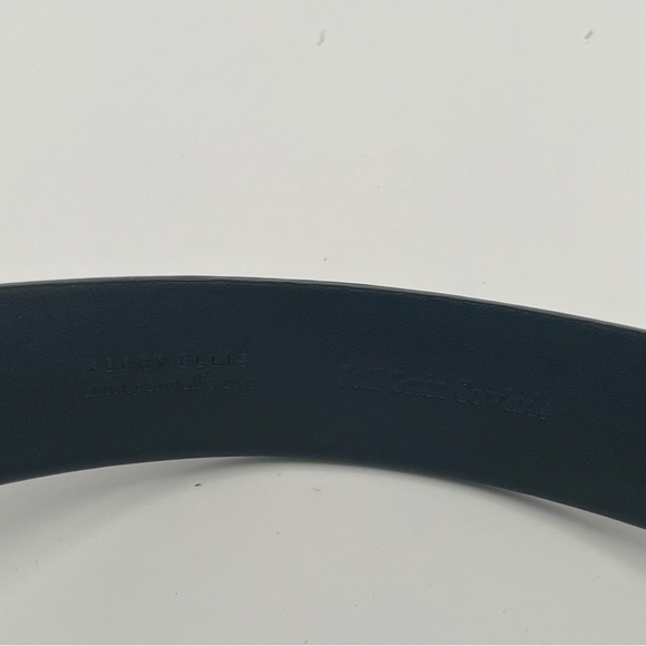 Like New!! Perry Ellis Black Leather Dress Belt size 34/35 Full Grain Cowhide - Picture 7 of 15